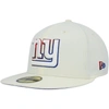 New Era Men's  Cream New York Giants Chrome Dim 59fifty Fitted Hat In Cream