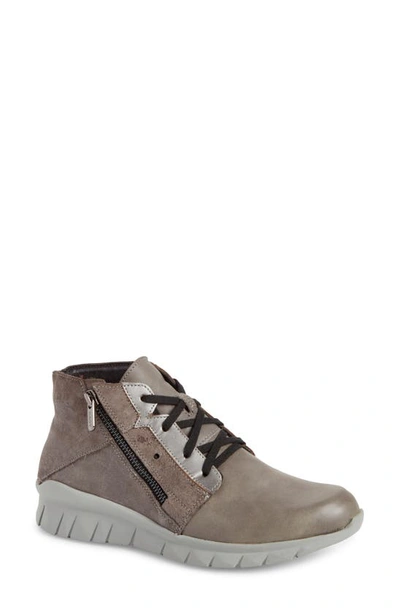 Naot Polaris High Top Trainer In Foggy Grey Leather