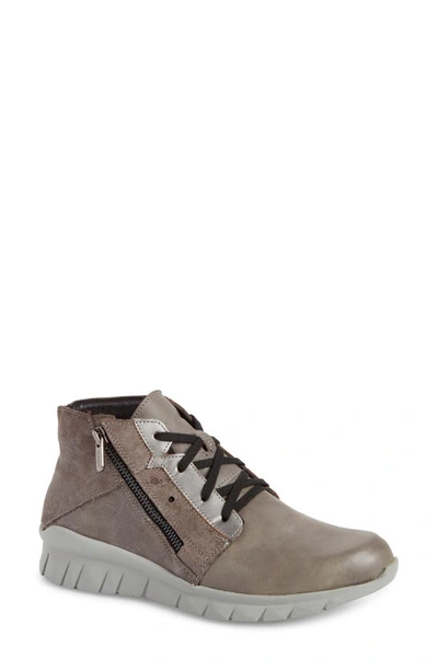 Naot Polaris High Top Sneaker In Foggy Gray Leather