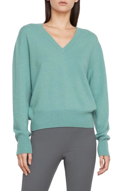 Vince V-neck Wool & Cashmere Blend Sweater In Green
