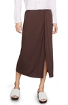 Vince Side Twist Midi Skirt In Truffle