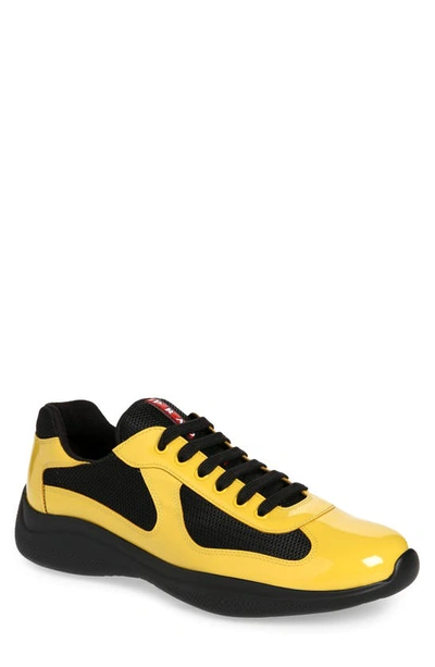 Prada America's Cup Low-top Sneakers In Sunny Yellow/black
