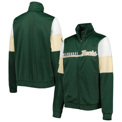 G-iii 4her By Carl Banks Hunter Green Milwaukee Bucks Change Up Full-zip Track Jacket