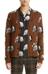 Amiri Wes Lang X  Repeat Skull Cardigan In Brown