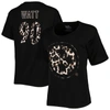 Majestic Women's  Threads T.j. Watt Black Pittsburgh Steelers Leopard Player Name And Number Tri-blen In Black