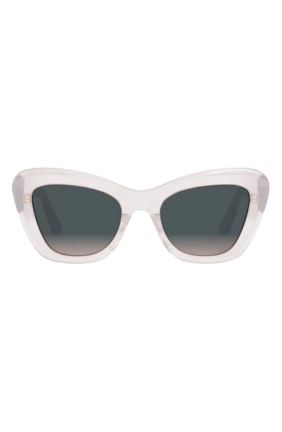 Dior 52mm Gradient Cat Eye Sunglasses In Black / Grey / White
