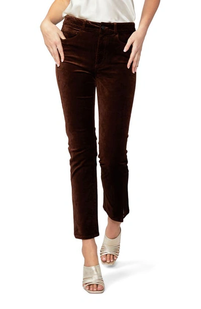Paige Cindy High Waist Twist Seam Ankle Straight Leg Jeans In Chicory Coffee