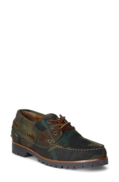 Polo Ralph Lauren Ranger Deck Derby In Camo Olive