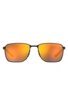 Under Armour Scepter 58mm Square Sunglasses In Black Orange