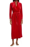 Natori Purple Dove Natalie Velvet Robe In Brocade Red