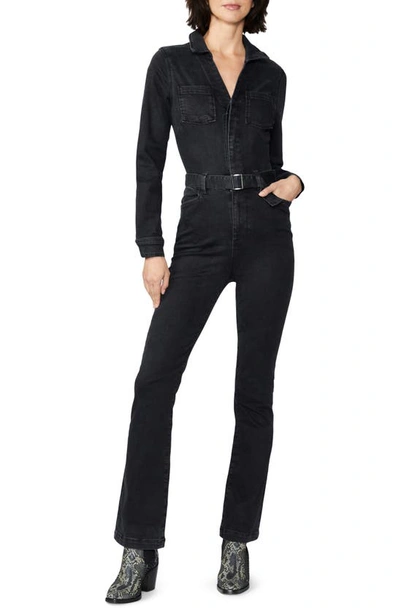 Paige Manhattan Denim Jumpsuit In Black