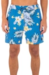 Hurley Cannonball Volley Swim Trunks In Medium Blue