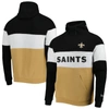 NEW ERA NEW ERA GOLD/BLACK NEW ORLEANS SAINTS COLORBLOCK CURRENT PULLOVER HOODIE