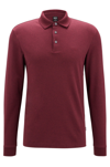 Hugo Boss Organic-cotton Polo Shirt With Embroidered Logo In Dark Red