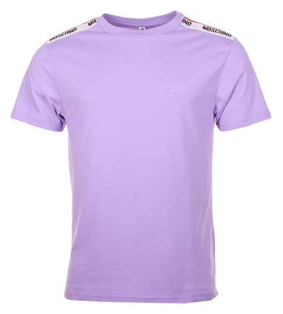 Moschino Underwear Shoulder Taped T Shirt Light Purple