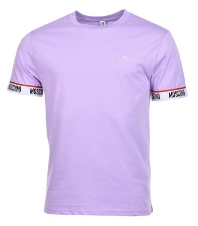 Moschino Underwear Arm Taped T Shirt Light Purple