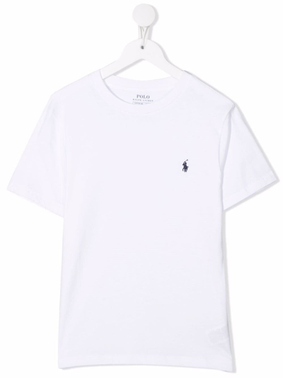 Ralph Lauren Kids' T-shirt Logo In Bianco