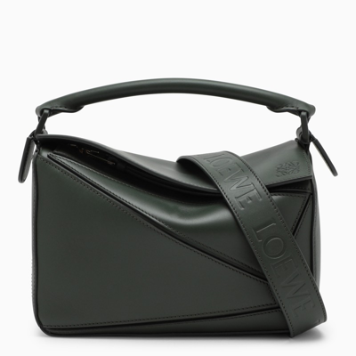Loewe Puzzle Small Leather Cross-body Bag In Green