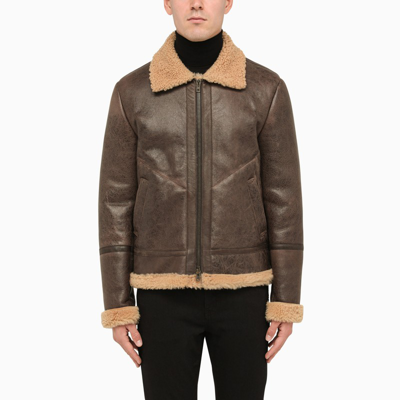 Salvatore Santoro Brown Cracked Leather Jacket