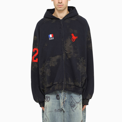 Balenciaga Blue Oversized Cotton Sweatshirt | ModeSens