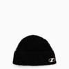 We11 Done Ribbed Beanie With Silver Effect Detail In Black