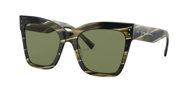 Giorgio Armani Logo-print Square-frame Sunglasses In Green