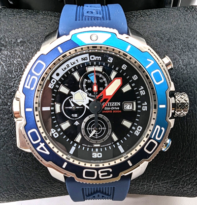 Pre-owned Citizen Promaster Aqualand Eco-drive Dive Watch Bj2169-08e