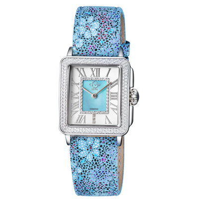 Pre-owned Gv2 By Gevril Women's 12309f Padova Floral Blue Mop Dial Swiss Quartz Watch