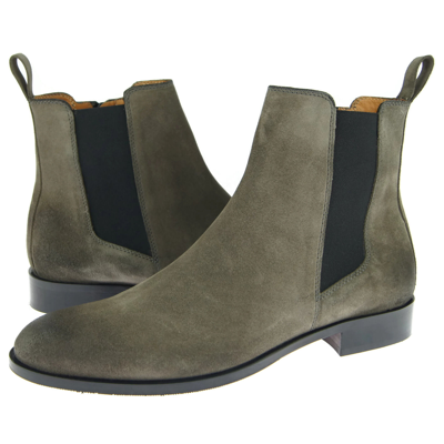 Pre-owned Alex D "memphis" Men's Zipper Ankle Boot, Grey Suede In Gray