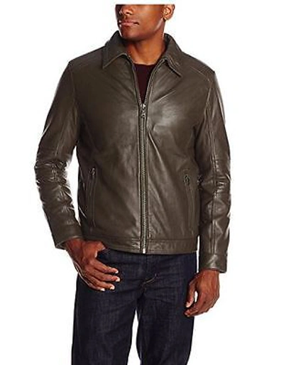 Pre-owned Emanuel Ungaro $595  Mens 2xl Brown Green Leather Motorcycle Leather Jacket