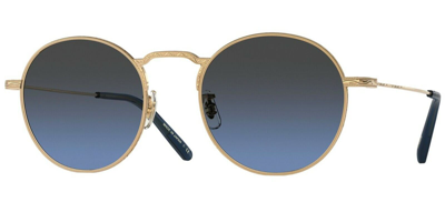 Pre-owned Oliver Peoples Weslie Sun Ov 1282st Gold/dark Azure Shaded Polarized Sunglasses