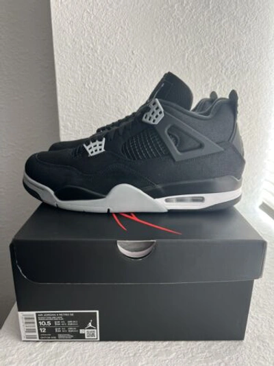 Pre-owned Jordan Nike Air 4 Retro Se Black Canvas Size 10.5 Men Dh7138 ...