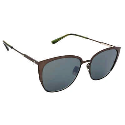 Pre-owned Bottega Veneta Silver Square Unisex Sunglasses Bv0089sk 003 56 Bv0089sk 003 56