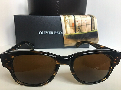 Pre-owned Oliver Peoples Polarized  Ov 5242s 1003n9 Jannsson Sun 51mm Havana Sunglasses In Brown