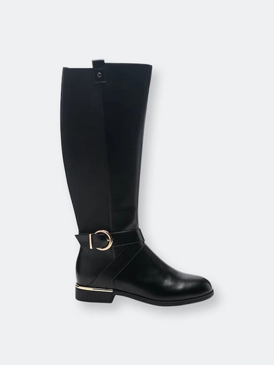 London Rag Snowd Beat Chill Knee High Boots In Black