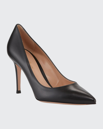 Gianvito Rossi Gianvito 85 Vitello Leather Point-toe Pumps In Black