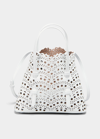 Alaïa Mina Mini Cutout Top Handle Bag In White