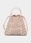 Alaïa Mina Mini Cutout Top Handle Bag In Taupe