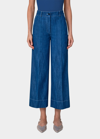 AKRIS PUNTO CHIARA DOT DETAIL DENIM PANTS