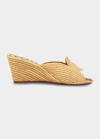 CARRIE FORBES ETRE RAFFIA WEDGE SANDALS