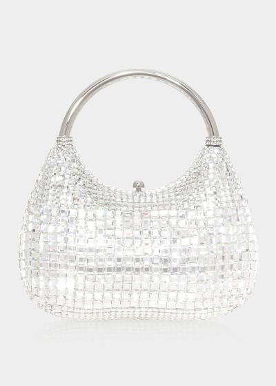 Judith Leiber Allover Crystal Top-handle Bag In Silver