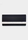 Judith Leiber Perry Satin & Crystal Clutch Bag In Silver/black