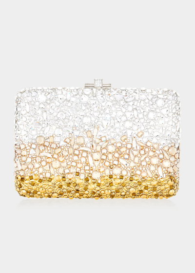 Judith Leiber Effervescent Crystal Slim Clutch Bag In Silver