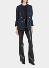 Veronica Beard Jeans Beverly High Rise Skinny Flared Faux Leather Jeans In Black
