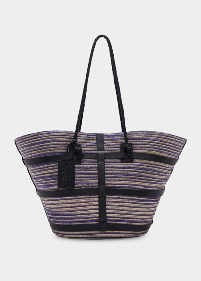 Altuzarra Watermill Large Straw Tote Bag In Shell