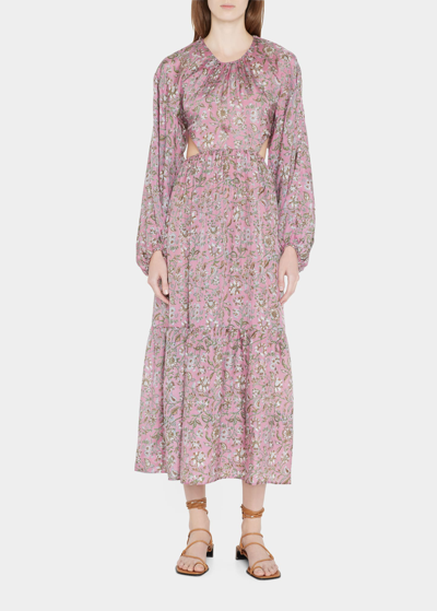 Hannah Artwear Carmen Cutout Open-back Midi Dress In Pinklily