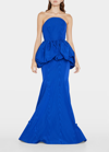 JASON WU COLLECTION STRAPLESS BALLOON-PEPLUM TAFFETA GOWN