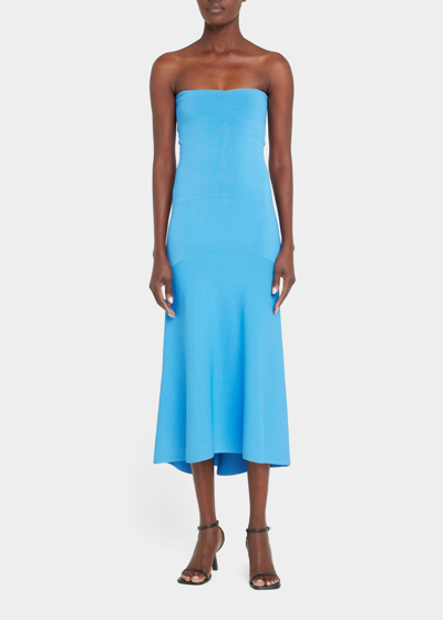A.l.c Dean Strapless Fit-and-flare Midi Dress In Palace Blue