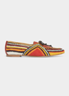 Gabriela Hearst Hayes Crochet Leather Loafers In Rust Multi