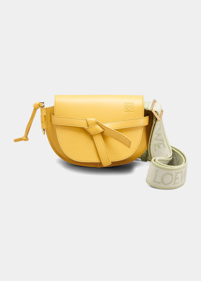 Loewe Gate Dual Mini Crossbody Bag In Dark Yellow